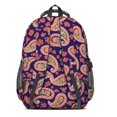 thumbnail image 3 of Paisley and Floral Blue Pattern Cute School Backpack Bag with Padded Back and Adjustable Shoulder Straps 16.9 X 12.6 X 5.9 Inches, 3 of 5