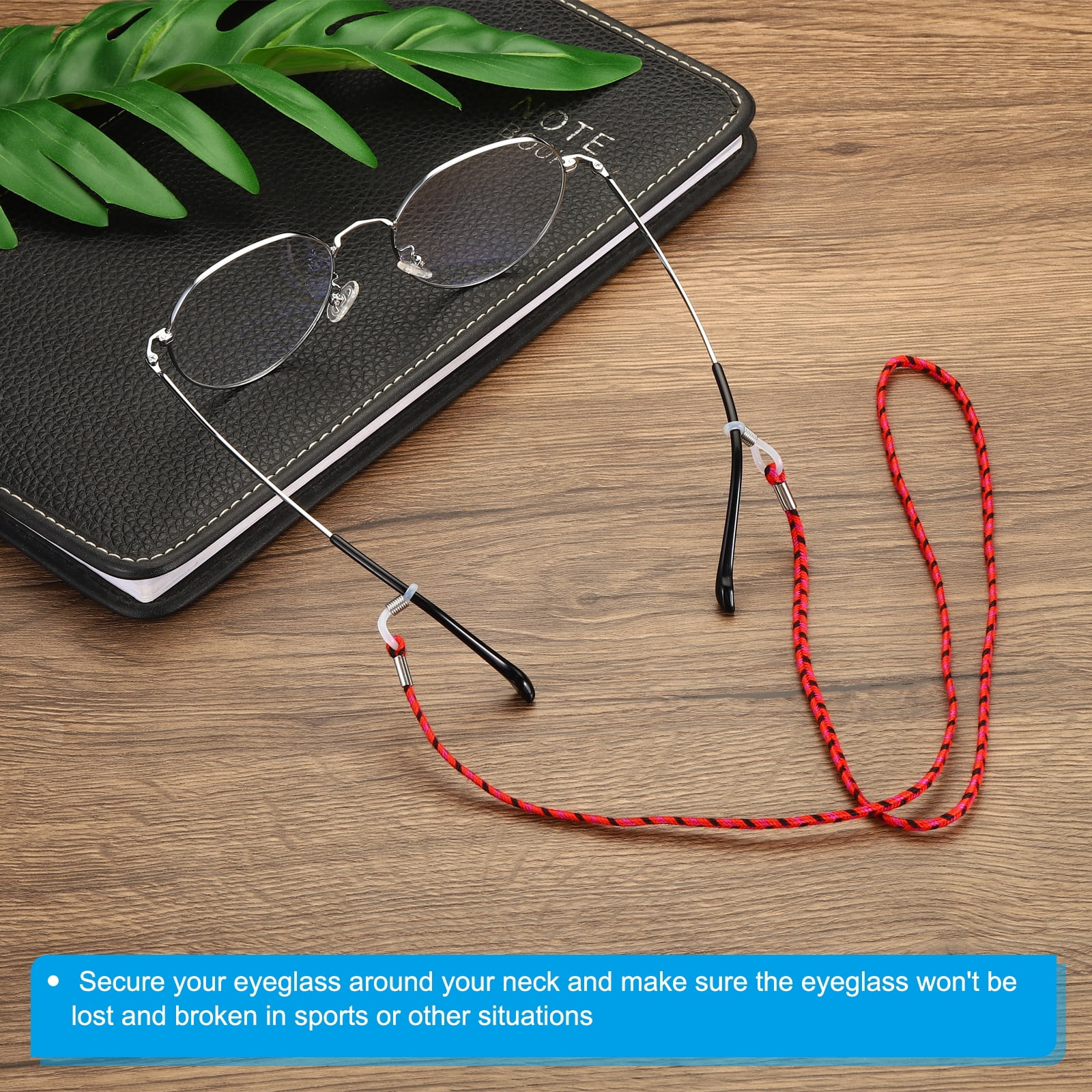 Unique Bargains Eyeglass Holder Chains Neck Strap Lanyard Sunglasses Retainer Red