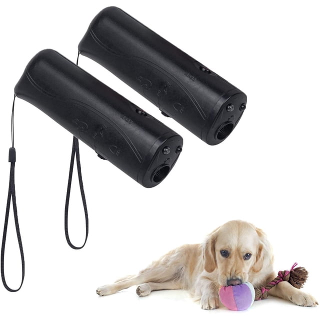 2 dispositivos ultrasónicos de entrenamiento para perros con luz LED, dispositivo antiladridos, dispositivo de entrenamiento para perros de bolsillo, repelente de ladridos, entrenador de perros de bol