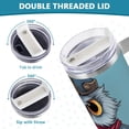 thumbnail image 5 of Owl Soldier 40 oz Tumbler with Handle Insulated&nbsp;Travel Mug&nbsp;Lid Straw Leak Proof Steel Vacuum Water Bottles Glasses Fits in Car Cup Holder, 5 of 7