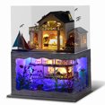 thumbnail image 2 of Hawaii Style Double-Story DIY Doll House With Dust-proof Cover, 2 of 8