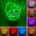 thumbnail image 1 of Anime Character 3D Bulbasaur LED Optical Illusion Bedroom Decoration Table Lamp with Remote 7 Colors Change Dimmable Acrylic Visual Night Light Birthday Christmas Gift for, 1 of 5