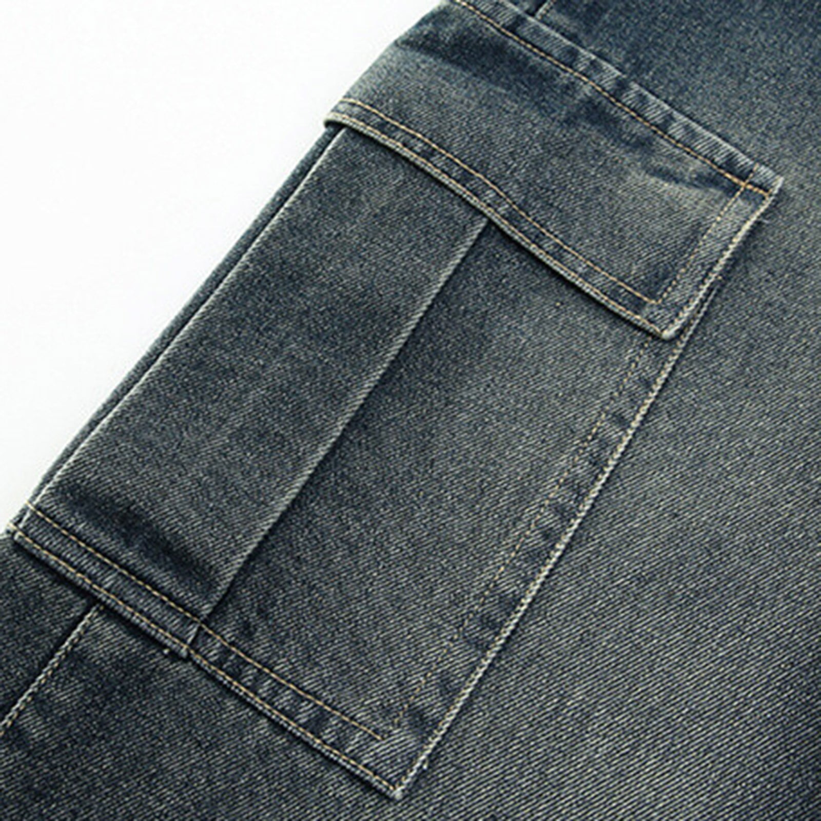 ZACPNCV Girls Baggy Jeans Streetwear Denim Cargo Pants Kids Distressed Elastic High Waist Wide Leg Clothes Multiple Pockets 9-10 Years