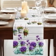 thumbnail image 3 of Table Runners 72 Inches Long Dress Scarves, Spring Purple Flowers Farmhouse Kitchen/Dining Table Runner, Coffee Tablerunners, Botanical Vases Pots Floral Wooden 16x72 Inch, 3 of 9
