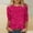 Hot Pink, variant on Viluyesy Round Neck T-Shirt for Womens 3/4 Sleeves Shirt Tops Fashionable Relaxed Loose Blouse Hot Pink Size 2XL