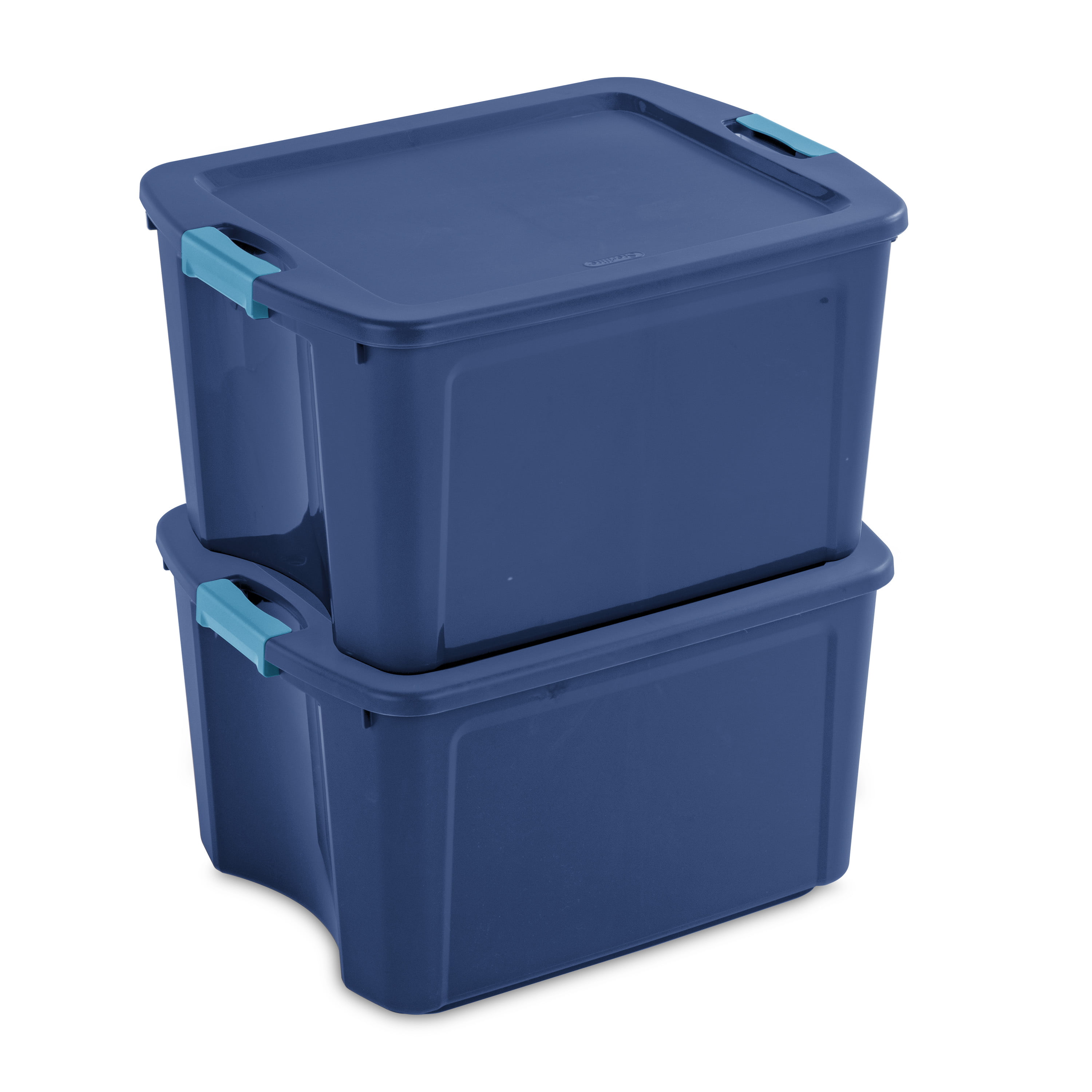 Sterilite 18 Gal Latch And Carry, Stackable Storage Bin With Latching Lid,  Plastic Tote Container To Organize Closets, Blue With Blue Lid, 6-pack :  Target