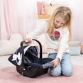 thumbnail image 4 of Bayer Design: Doll Deluxe Car Seat - Navy Blue & White - Portable Travel Carrier For Dolls Up To 18", Sunshade & Carry Handle, Use As Rocker, Kid 3+, 4 of 9