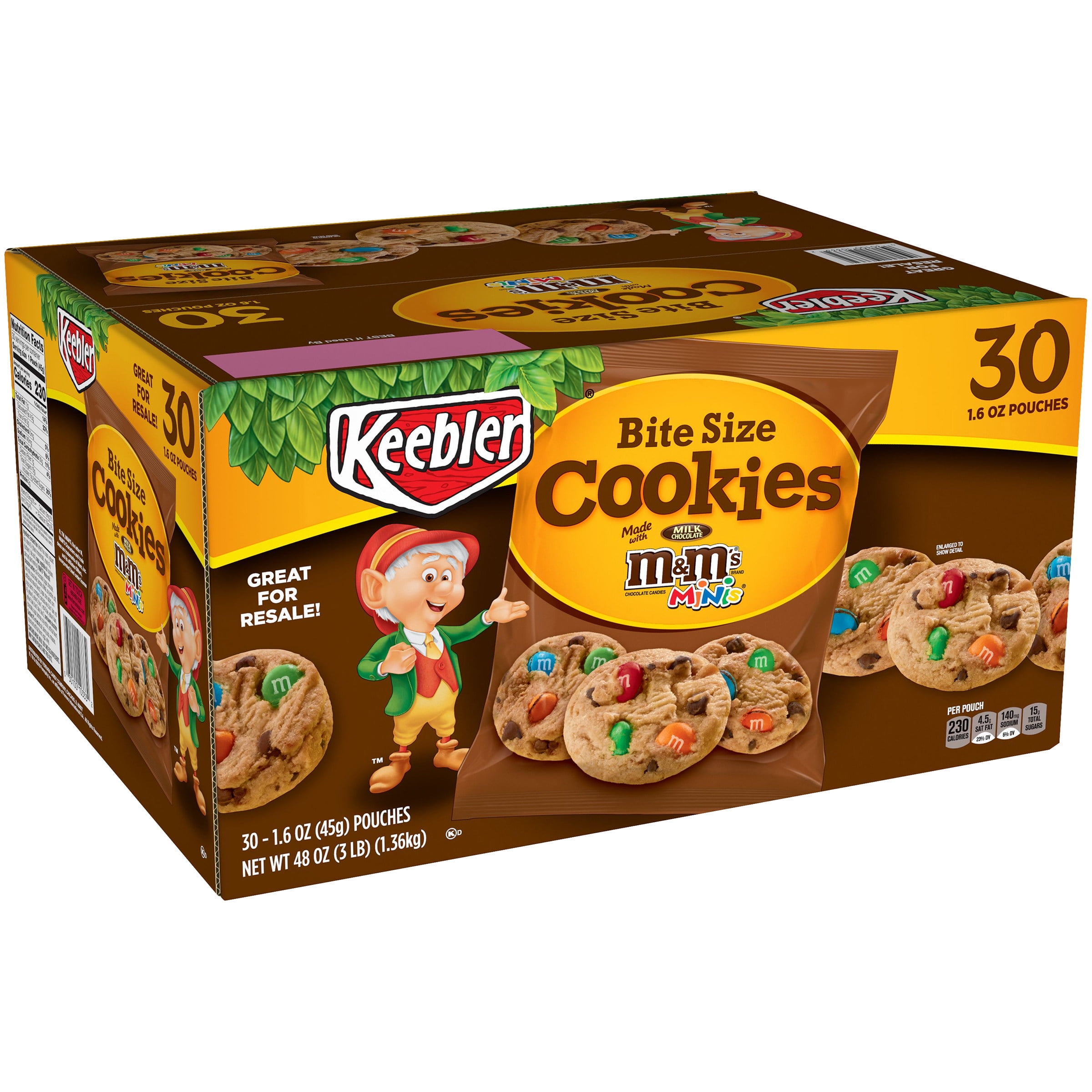 Keebler Caddies Bite Size Milk Chocolate Cookies Minis, 1.6 oz, 30 Count