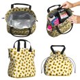 thumbnail image 2 of White Sunflower Drawstring Lunch Bag Women - Drawstring Lunch Bag Insulated for Work Office - Stain-Resistant Large Lunchbags for Women with Multi-Pockets, 2 of 6