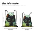 thumbnail image 2 of Kdxio Cute Big-Eyed Black Cat Print Drawstring Backpack Bag,Waterproof Draw String Back Sack, Gym Drawstring Bags Swim Bag For Unisex, 2 of 5