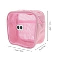 thumbnail image 2 of Unique Bargains 1 Pc Square Bean Eye Makeup Bag for Travel Vacation Pink Nylon Mesh, 2 of 5