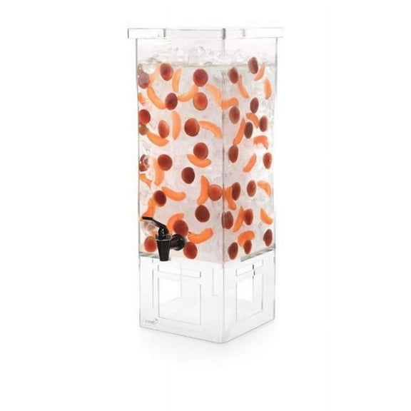 Rosseto Serving Solutions LD128 Beverage Dispenser- 4 Gallon Square with Acrylic Base & Ice Basket