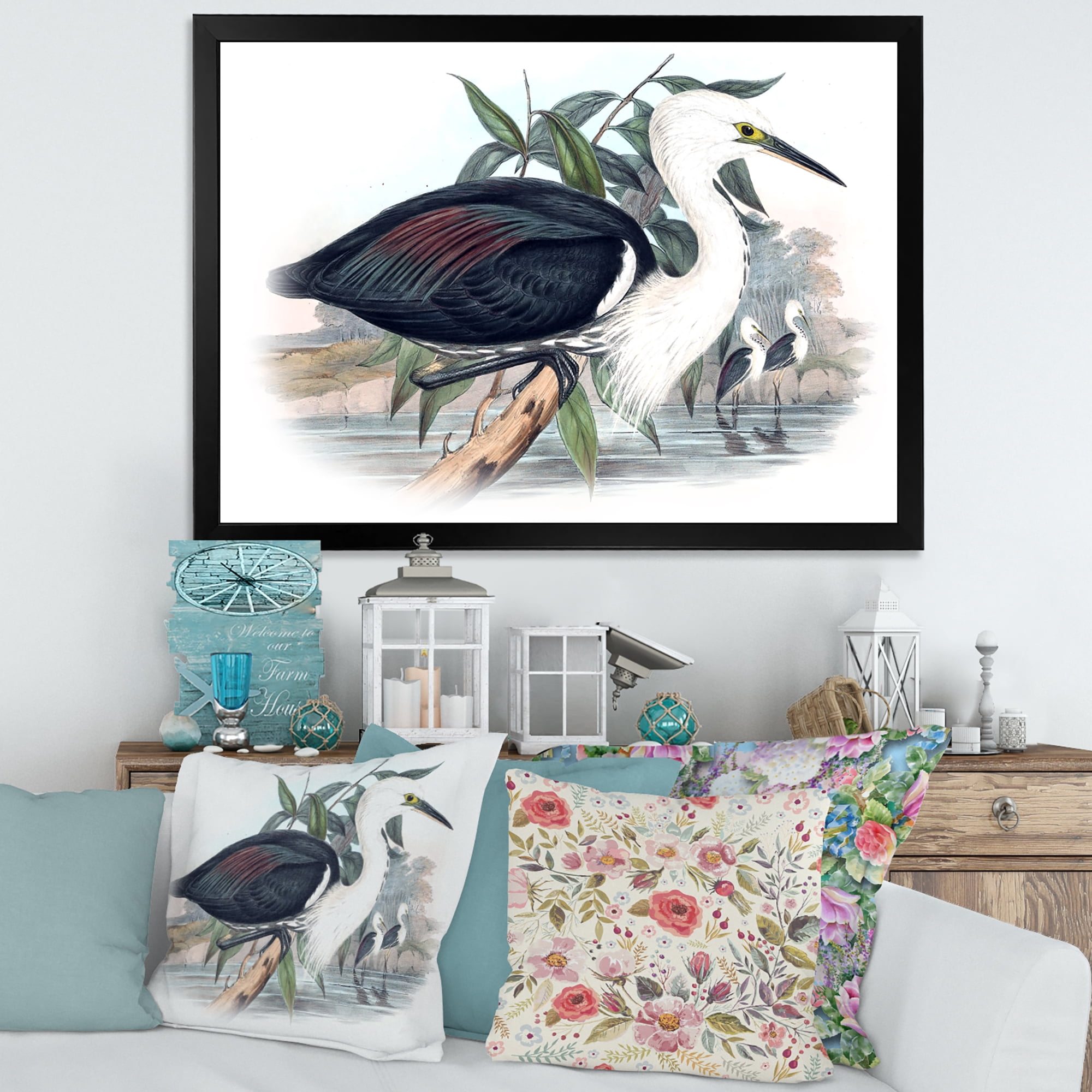 Designart 'Ancient Birds Of Australia' Traditional Framed Art Print