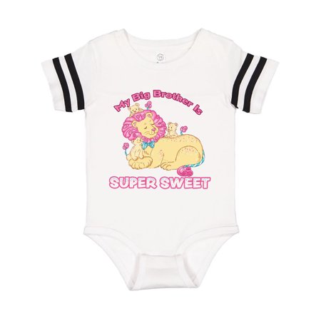 

Inktastic My Big Brother Is Super Sweet Cotton Candy Lions Gift Baby Boy or Baby Girl Bodysuit