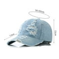 thumbnail image 2 of PMVFHDE Classic Washed Ripped Denim Baseball Cap Unisex Distressed Sun Hat Adjustable Dad Hat Sky Blue, 2 of 8
