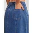 thumbnail image 5 of DARING DIVA Women's A Line Back Waist Knee Length Jean Skirts Small Blue, 5 of 7