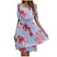 thumbnail image 1 of Vestido de verano con hombros descubiertos y estampado de gasa para mujer Vestido de playa Vestido de sol Mini vestido Fridja  hjkh5077, 1 of 4