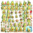 thumbnail image 2 of LUUFILx 50pcs Adorable Cartoon Avocado Plum Stickers Fruit Stationery Stickers Kids Decals Water Bottle Laptop Phone Bicycle Toy Stickers Set, 2 of 7