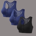 thumbnail image 3 of Fewfanhot 3-Pack Zip-Front Racerback Sports Bras for Women Breathable Mesh Back Supportive Workout Tops, Comfortable Athletic Bras for Gym Yoga Running, 3 of 9