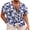 B - Navy Blue / White Floral, variant on Mens Tropical Shirts Short Sleeve Hawaiian Print Shirts Vacation Beachwear
