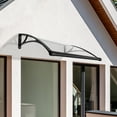 thumbnail image 5 of Door Awning Canopy 40x30x9in Black Clear Heavy Duty PC & Aluminum Alloy Rain Cover with 187 lbs Snow Load Capacity, 5 of 10