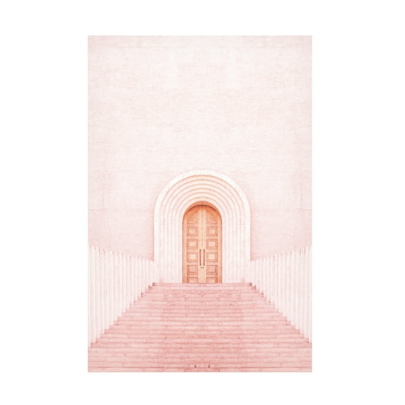 Canvas Wall Art - Incado 'Pink Stairs' Wall Art for Living Room, Bedroom, or Office Décor by Trademark Fine Art - 12 x 19 Inches