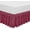 Burgundy, variant on Wrap Around Elastic Eyelet Bed Skirts 14 1/2 Inches Drop Dust Ruffle Three Fabric Sides Easy On/Easy Off Adjustable Polyester Cotton