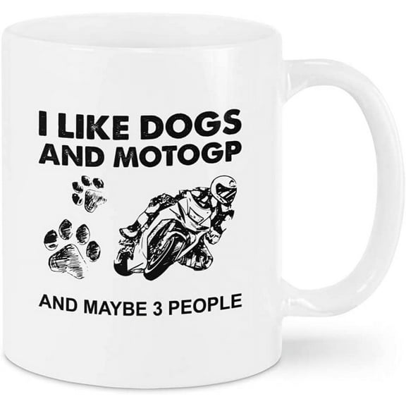 Coffee Mug For Motorcycle Biker Lovers Mom Dad From Daughter Son Gifts For Bikers I Like Dogs And Motogp Paws White Ceramic 11 15oz Tea Cup Gifts For Family Parents Friends On Birthday