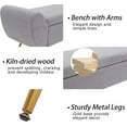 thumbnail image 3 of Teddy Storage Bench for Bedroom, Extra Long Boucle Bench for King Size Bed, Modern Upholstered End of Bed Ottoman Bench with Arms for Entryway Living Room (Grey), 3 of 7