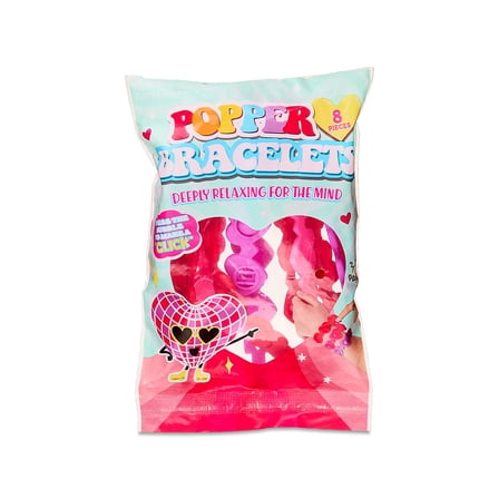 Heart Popper Bracelet Party Favors, Red and Pink, 8 Count, Valentine's Day by Way To Celebrate