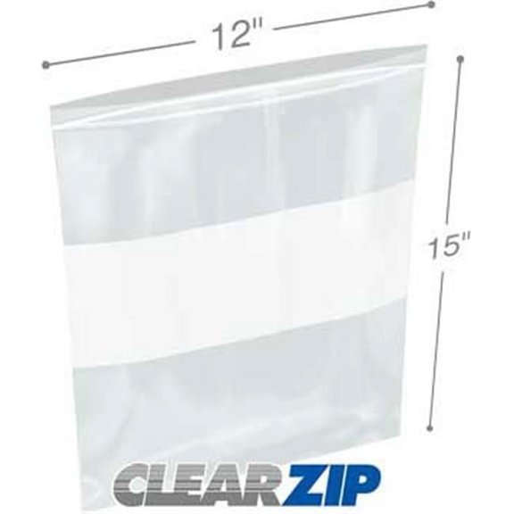 International Plastics CZW21215 12 x 15 in. 2 Mil ClearZip Whiteblock Lock Top Bags - Case of 1000