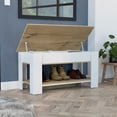 thumbnail image 2 of Four - legged Light Oak/White Storage Table | Perfect for Living Room Doorway, 2 of 5