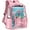 Pink, variant on Waterproof Clear Backpack Heavy Duty PVC Transparent Large Capacity Backpack with Reinforced Strap for School, Work, Stadium, Travel, Security, Festival, College (Black)