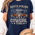 thumbnail image 2 of Cowgirls Boots & Bling Its A Cowgirl Thing Boot On Ground T-Shirt Unisex, Sizes S-5XL, Tbun, 2 of 5