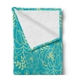 thumbnail image 2 of Yellow and Blue Soft Flannel Fleece Blanket, Classic Floral Twig Leaves Blooms Petals Essence Flowers Design, Cozy Plush for Indoor and Outdoor Use, 50" x 70", Turquoise Pale Yellow, by Ambesonne, 2 of 5