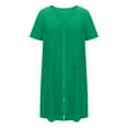 thumbnail image 5 of Diufon Women's Short Sleeve Pajamas Zipper Front Home Robe Lightweight Knee Length Bathrobes Dress with Pockets, 5 of 7