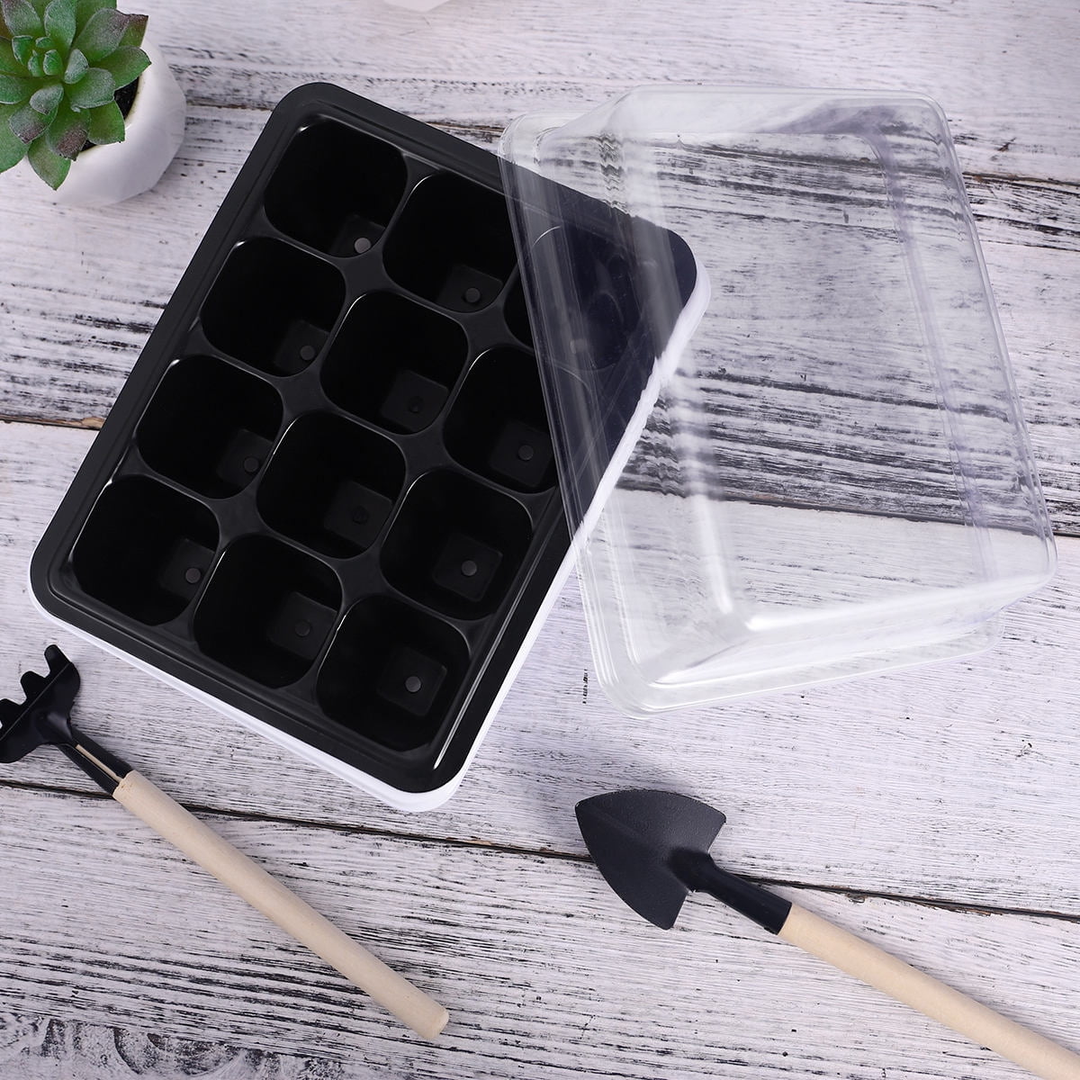 FRCOLOR  Nursery Box Set Sprouting Kit Seedling Starter Trays Plants Seeds White