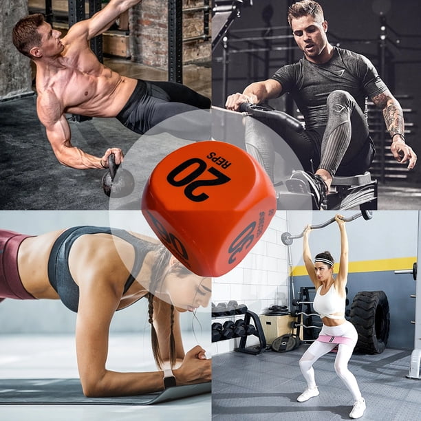Dados de decisión de ejercicio 2.7 en dados de entrenamientos dinámicos para la clase de ejercicios de gimnasio en casa