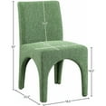 thumbnail image 3 of Meridian Furniture Gramercy Green Linen Textured Fabric Dining Chair (Set of 2), 3 of 9