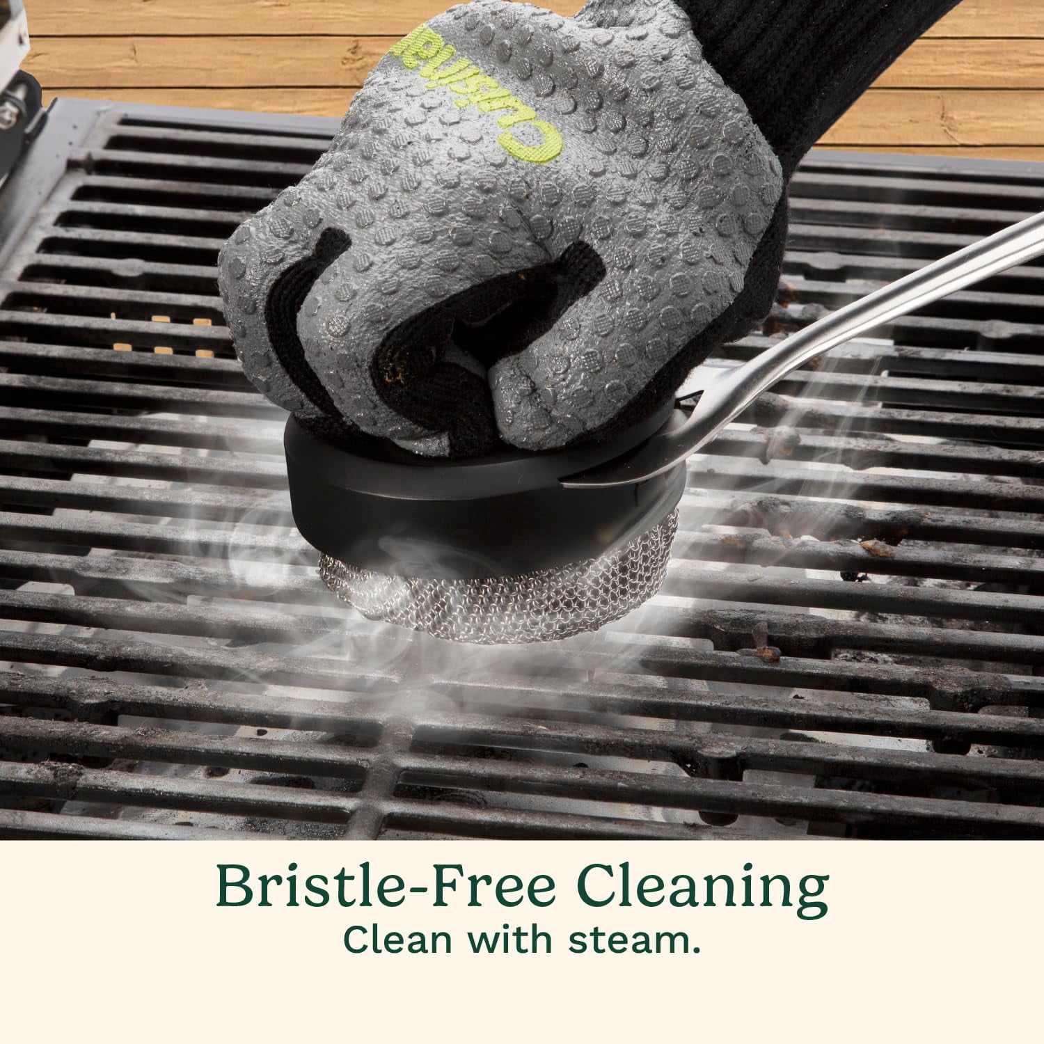 Cuisinart 3-in-1 Chainmail Grill Cleaner, Bristle-Free BBQ Scrubber