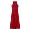 thumbnail image 5 of Haitryli Women's Long Maxi Lyrical Modern Dance Dress Mesh Halter Contemporary Dancewear Burgundy S, 5 of 7