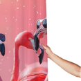 thumbnail image 3 of Shower Curtain, Cool Flamingos Sunglasses Scene Waterproof Fabric Plastic Shower Curtain, Drying Fast Bathroom Curtain with 9 Buttonholes, Ruffle Shower Curtain 60x72in, 3 of 8