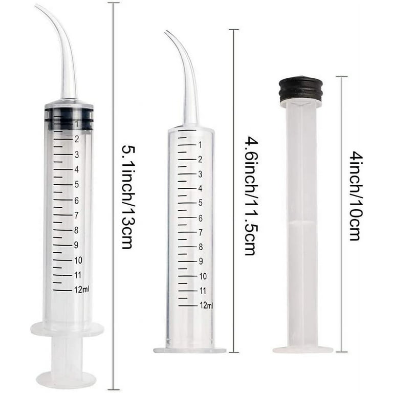 5 pcs Curved Tip Epoxy Resin Glue Syringe. Dental Injection. 12ml