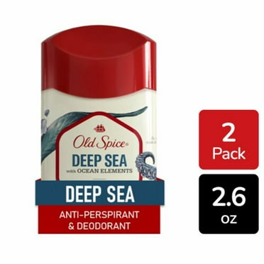 2X - Old Spice for Men Antiperspirant Deodorant Invisible Solid Deep Sea with Ocean Element Scent 1-Pack 1 pack / 2.6 oz
