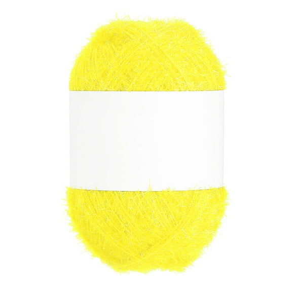 218 Yard Scrubbie Yarn, Sparkle Yarn Polyester Scrubbie Sparkle Glass for Dishcloths Crocheting Knitting DIY Crafts Blanket Rug Sweater Scarf Hat, Lemon Yellow