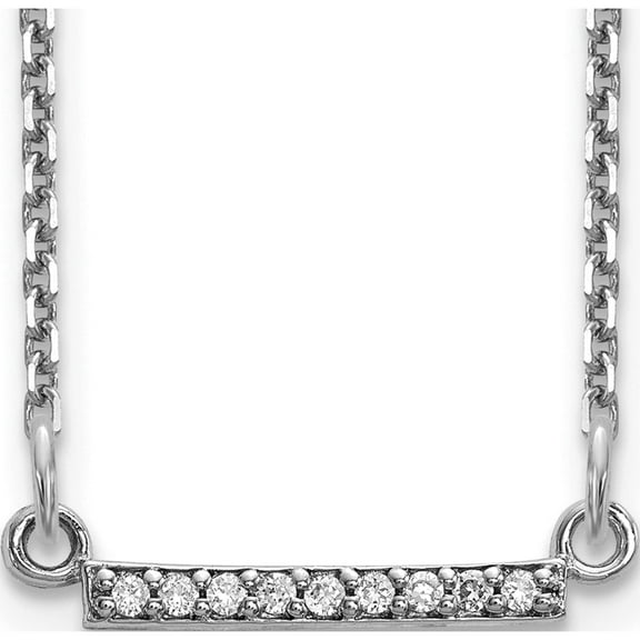 14K White Gold Diamond Tiny Bar Necklace (18 X 16) xp5030wa