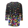 thumbnail image 5 of Hauts à Manches 3/4 pour Femmes Été Mode pour Femmes T-shirt Ample Imprimé de Pâques Mi-Long Blouse à Manches 3/4 Col Rond Hauts Décontractés Hauts à Manches 3/4 pour Femmes en Liquidation, 5 of 5