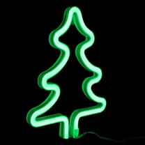 TEHAUX Green LED Christmas Tree Neon Light Indoor Holiday Decoration, Energy Efficient Festive Home Decor, 1 Piece