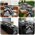 thumbnail image 6 of Abstract Waves Table Runner 108 Inches Long, Black Grey Modern Geometric Striped Kitchen Coffee Dining Table Decoration for Home Party Birthday Wedding Home Decor 13x108 Inches, 6 of 8