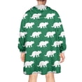 thumbnail image 2 of Wearable Oversized Blanket,Green Dinosaurs Pattern Wearable Blanket Hoodie for Adults,Cozy Hooded Blankets with Super Pockets,Super Warm Fuzzy Pullover for Women & Men, 2 of 6